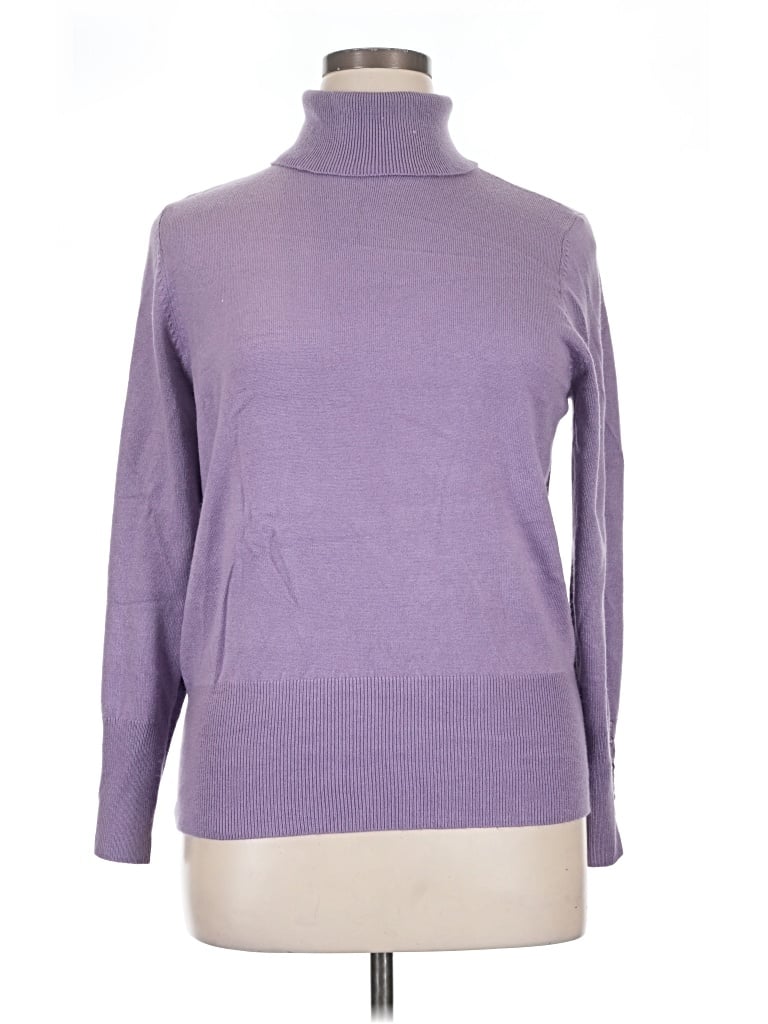 Pre-owned Jm Collection Turtleneck Sweater In Purple