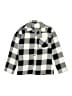 Old Navy 100% Polyester Checkered-gingham Gray White Long Sleeve Button-Down Shirt Size 14 - photo 1