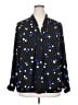Talbots 100% Polyester Polka Dots Black Long Sleeve Blouse Size 2X - photo 1