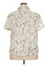 Unbranded 100% Cotton Floral Ivory White Short Sleeve Blouse Size 3X - photo 2