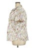Unbranded 100% Cotton Floral Ivory White Short Sleeve Blouse Size 3X - photo 5
