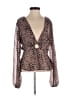 Lulus 100% Polyester Brown Tan Long Sleeve Blouse Size XS - photo 1