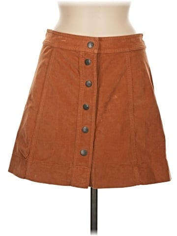 Madewell Velveteen Metropolis Snap Skirt (view 1)