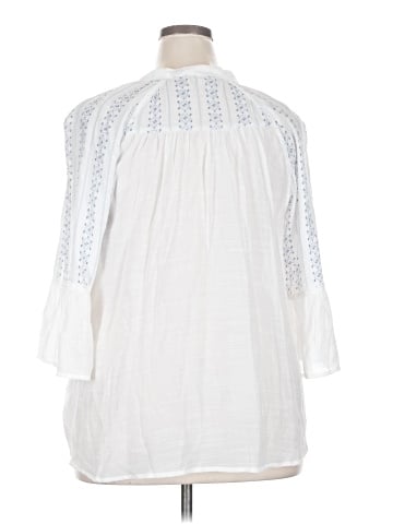 Indigo Rose 3/4 Sleeve Blouse (view 2)
