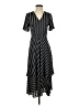 Ann Taylor 100% Polyester Stripes Black Casual Dress Size 2 - photo 1