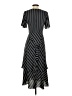 Ann Taylor 100% Polyester Stripes Black Casual Dress Size 2 - photo 2
