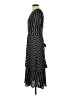 Ann Taylor 100% Polyester Stripes Black Casual Dress Size 2 - photo 5