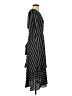 Ann Taylor 100% Polyester Stripes Black Casual Dress Size 2 - photo 4