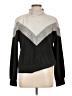 Evereve Chevron-herringbone Gray Turtleneck Sweater Size L - photo 1