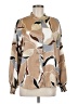 Chenault 100% Polyester Print Tan Long Sleeve Blouse Size M - photo 1
