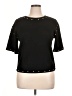 WHY Black Short Sleeve Top Size L - photo 1