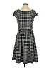 Elle Houndstooth Gray Casual Dress Size S - photo 1