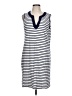 Lands' End Stripes White Casual Dress Size L - photo 1