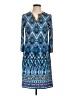 Chico's 100% Polyester Print Blue Casual Dress Size Sm (0) - photo 1