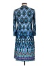 Chico's 100% Polyester Print Blue Casual Dress Size Sm (0) - photo 2
