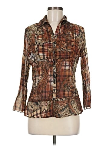 Notations 3/4 Sleeve Button-Down Shirt (view 1)