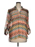 Tacera 100% Polyester Chevron-herringbone Orange 3/4 Sleeve Blouse Size XL - photo 1