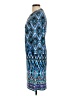 Chico's 100% Polyester Print Blue Casual Dress Size Sm (0) - photo 5