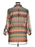 Tacera 100% Polyester Chevron-herringbone Orange 3/4 Sleeve Blouse Size XL - photo 2