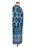 Chico's 100% Polyester Print Blue Casual Dress Size Sm (0) - photo 4