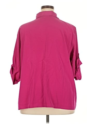 Susan Graver 3/4 Sleeve Button-Down Shirt (view 2)