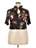 Unbranded Floral Black Short Sleeve Blouse Size 3X - photo 1