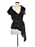 Spiegel Black Short Sleeve Blouse Size 6 - photo 1