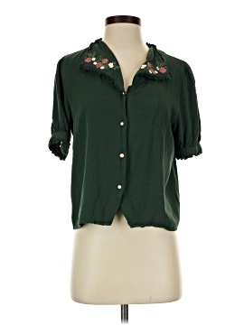 Simple Retro Short Sleeve Blouse