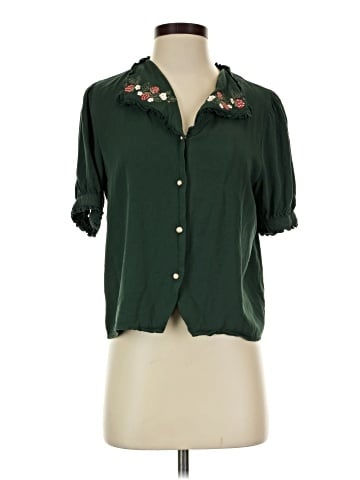 Simple Retro Short Sleeve Blouse (view 1)