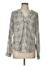 41Hawthorn 100% Polyester Houndstooth Ivory Long Sleeve Blouse Size L - photo 1