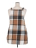 Unbranded 100% Polyester Plaid Brown Casual Dress Size 2X - photo 2