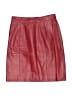 Chia 100% Leather Solid Red Leather Skirt Size 2 - photo 1