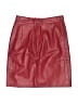 Chia 100% Leather Solid Red Leather Skirt Size 2 - photo 2