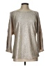Blu Sage 100% Polyester Metallic Silver Long Sleeve Blouse Size L - photo 1