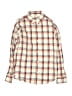 Janie and Jack 100% Cotton Plaid Ivory Long Sleeve Button-Down Shirt Size 7 - photo 1