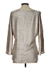 Blu Sage 100% Polyester Metallic Silver Long Sleeve Blouse Size L - photo 2