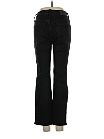 Madewell Kick Out Crop Jeans in Black Rinse Wash (view 2)