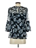 Lucky Brand 100% Polyester Blue 3/4 Sleeve Blouse Size S - photo 2