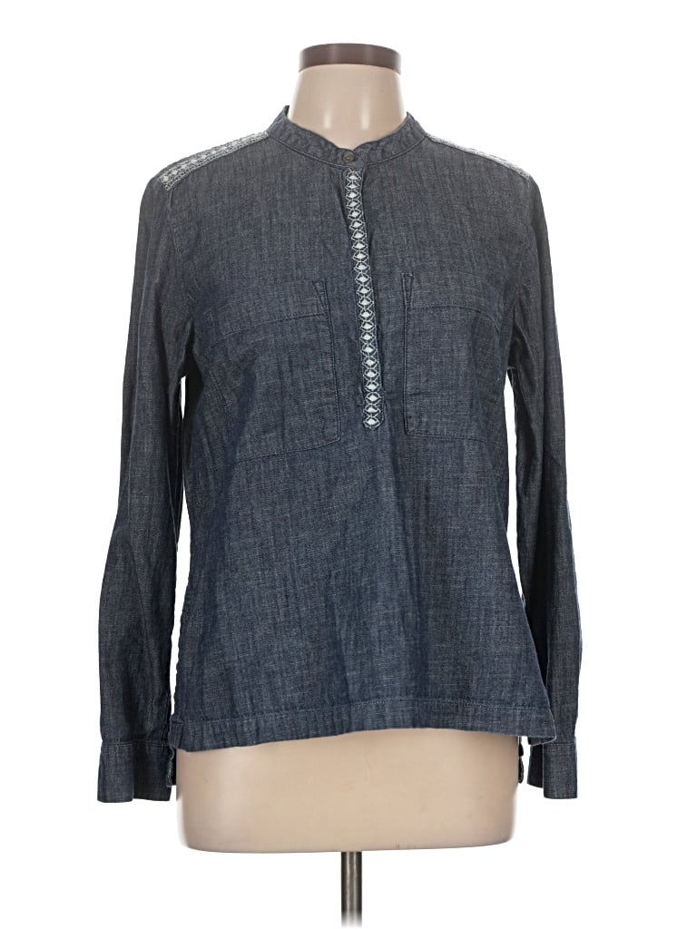 Pre-owned Forever 21 Long Sleeve Blouse In Gray
