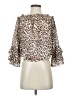 Venus 100% Polyester Animal Print Ivory 3/4 Sleeve Blouse Size 2 - photo 1