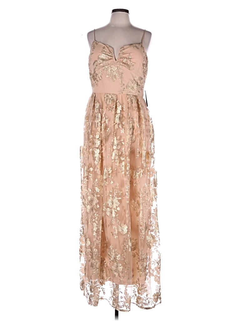 Pre-owned Jump Apparel Cocktail Dress In Gold