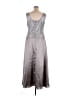 Cachet 100% Polyester Metallic Silver Cocktail Dress Size 16 - photo 2