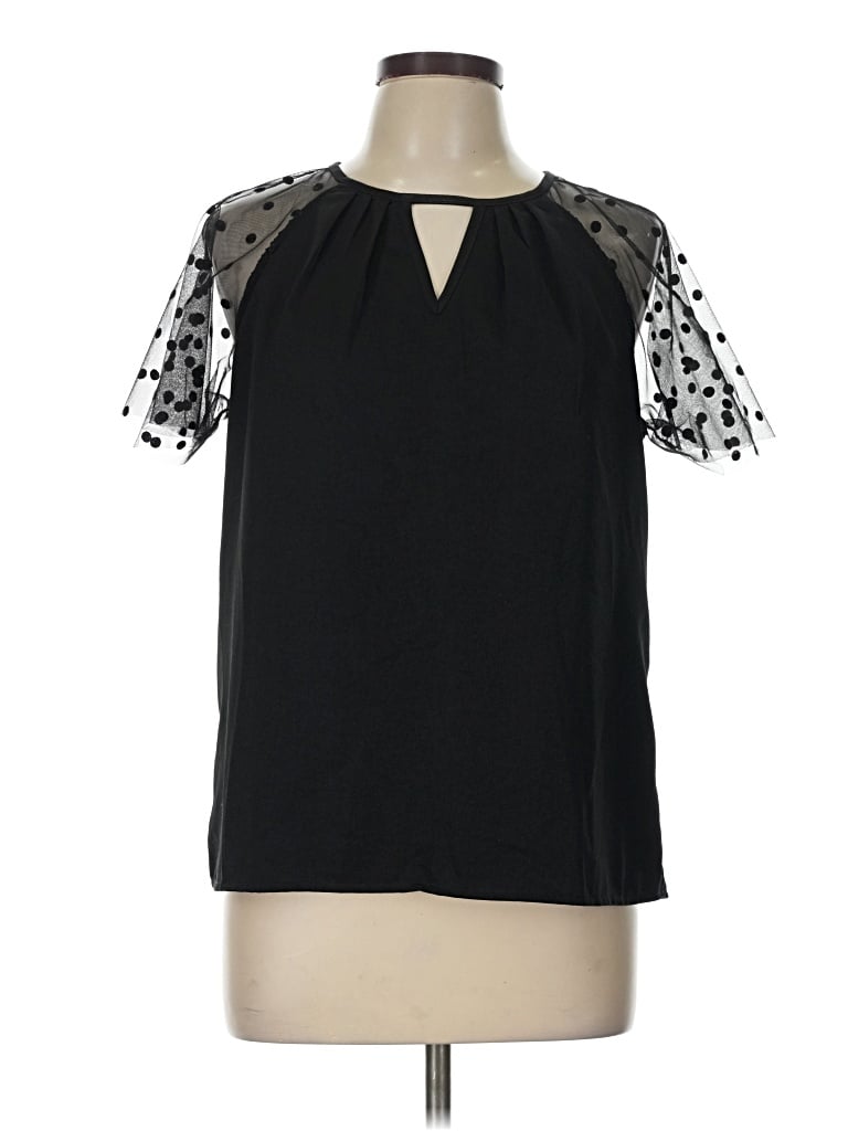Pre-owned Shein Short Sleeve T-shirt In Black