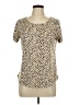 Soho 100% Polyester Animal Print Tan Short Sleeve T-Shirt Size L - photo 1