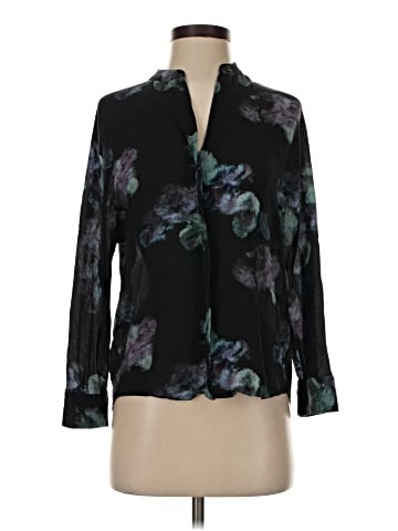 Vince. Long Sleeve Silk Top (view 1)