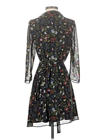 Madewell Sheer-Sleeve Ruffled Wrap Dress in Finch Floral (view 2)