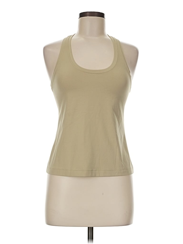 Pre-owned Lululemon Athletica Sleeveless Top Tan Halter Neckline Tops