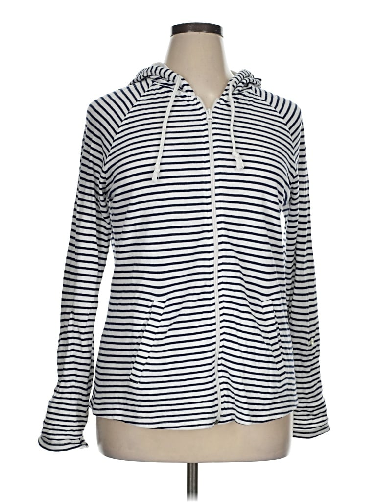 Pre-owned Kim Rogers Zip Up Hoodie In White