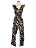 Xhilaration 100% Rayon Floral Black Jumpsuit Size S - photo 1