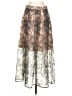 WAYF 100% Nylon Graphic Silver Formal Skirt Size S - photo 1